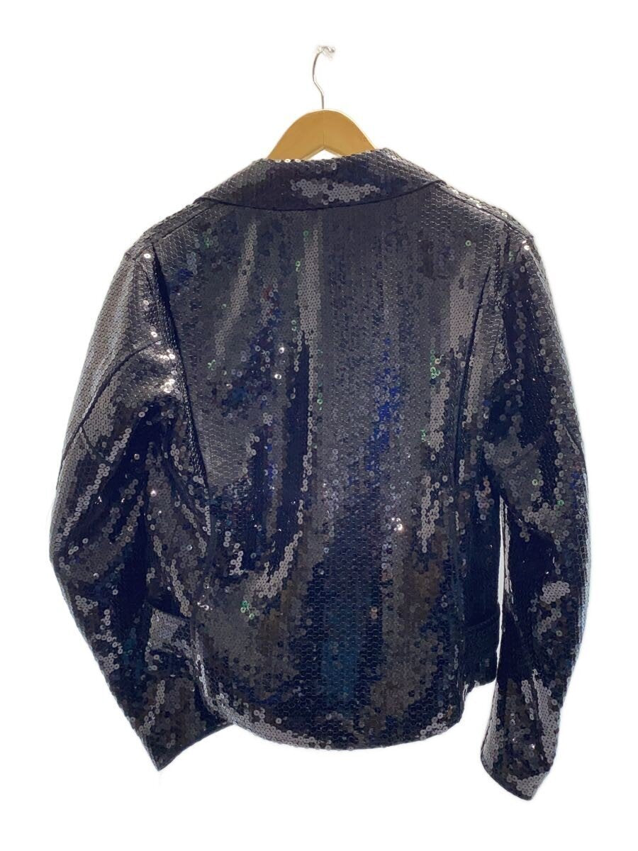 Junya Watanabe SS2021 Sequinned Rider Jacket with Asymmetric Zip, Black, Size XS, view 2