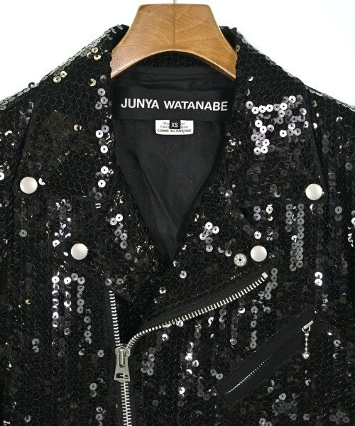Junya Watanabe SS2025 Sequinned Biker Jacket with Belted Waist, Black, Size XS, JO-J015, view 3