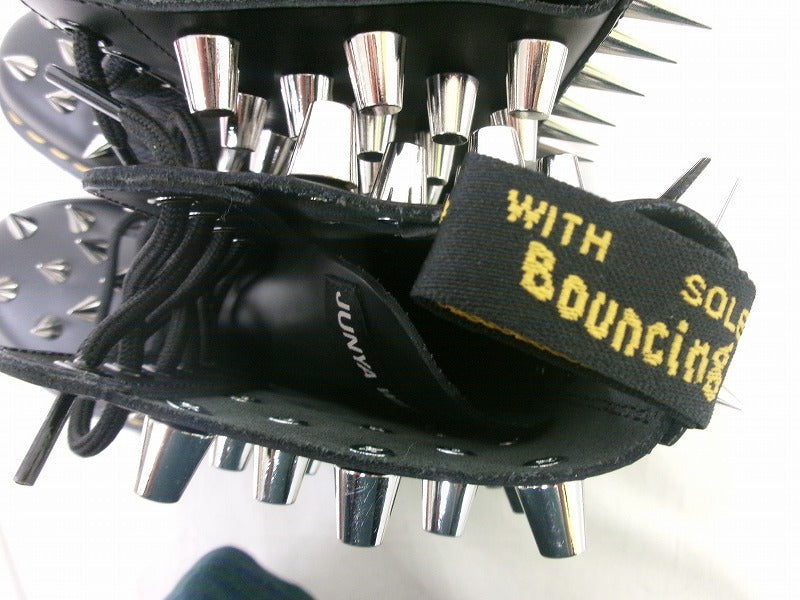 Junya Watanabe x Dr. Martens 1490 Studded 10-Eye Boots, Spikes and Cone Studs, Black Leather, US 8, view 7