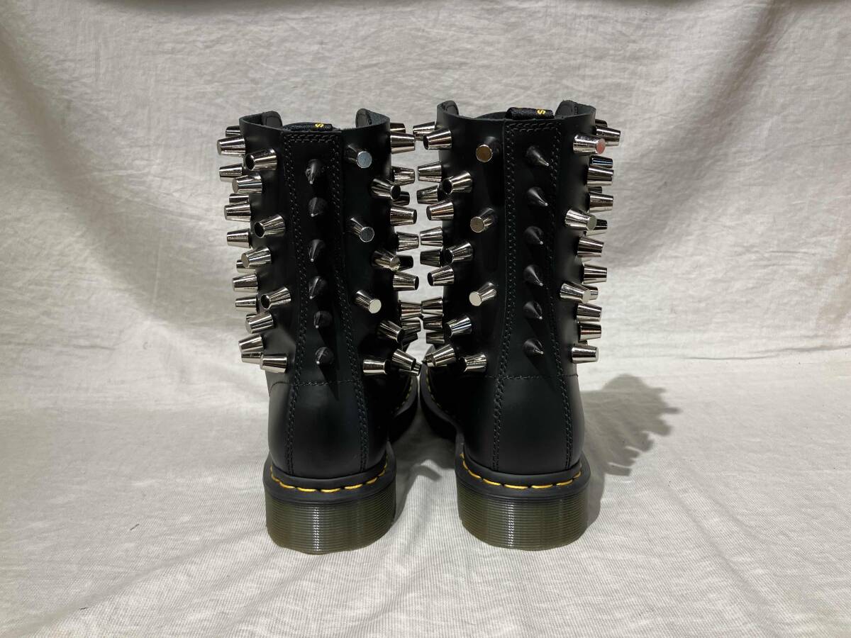 Junya Watanabe x Dr. Martens 1490 Studded 10-Eye Boots, Spikes and Cone Studs, Black Leather, UK 5, view 4