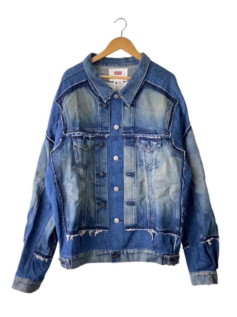 Junya Watanabe x Levi's AW2024 Cocoon Trucker Jacket with Frayed Panels, Faded Indigo, Size L, view 1
