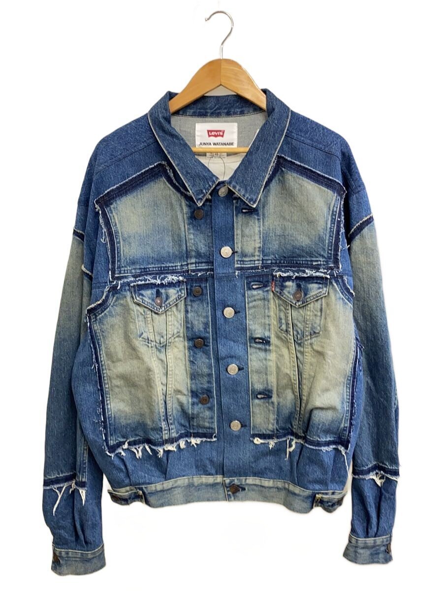 Junya Watanabe x Levi's SS2025 Reconstructed Trucker Jacket, Frayed Panels, Vintage-Wash Indigo, Size XS (Oversized), view 1