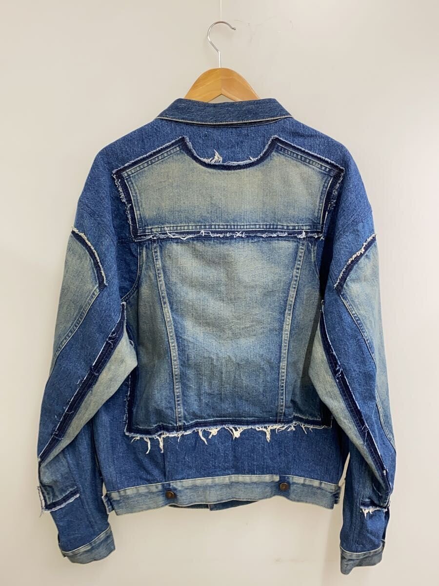 Junya Watanabe x Levi's SS2025 Reconstructed Trucker Jacket, Frayed Panels, Vintage-Wash Indigo, Size XS (Oversized), view 2