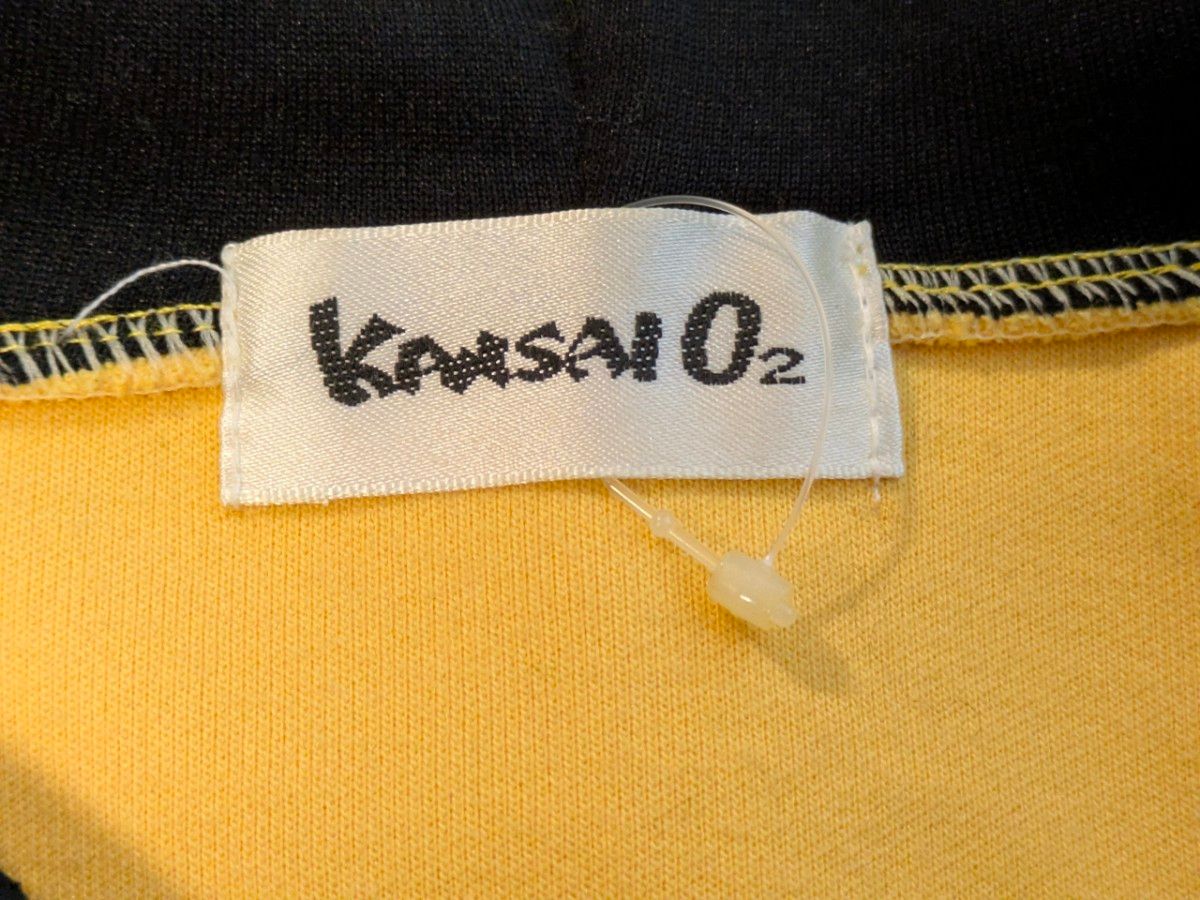 Kansai Yamamoto O2 Hooded Jacket, Mustard with Kabuki Figure Graphic, 1990s, Size XL