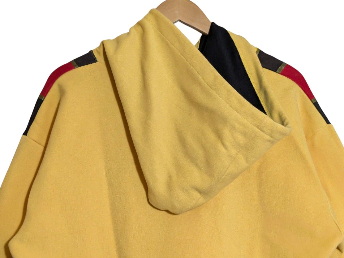 Kansai Yamamoto O2 Hooded Jacket, Mustard with Kabuki Figure Graphic, 1990s, Size XL