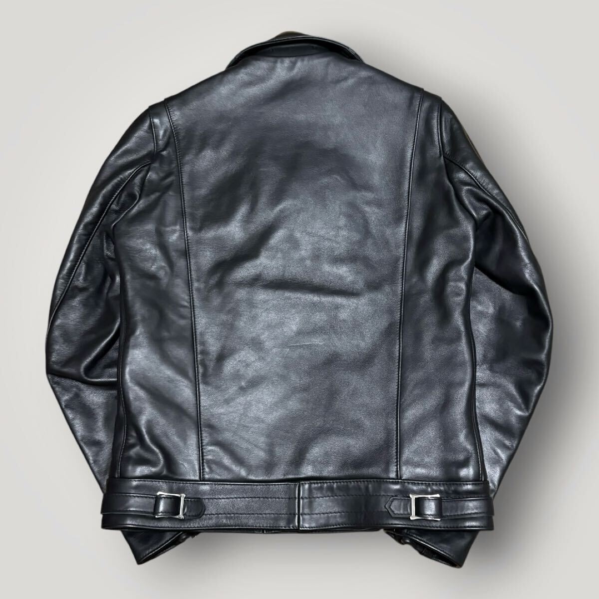 Lewis Leathers Cyclone No. 441 Leather Rider Jacket, Black Cowhide, Red Quilted Lining, Size 38, view 3