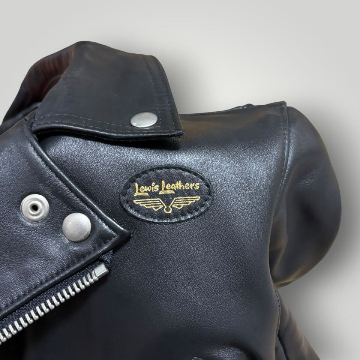 Lewis Leathers Cyclone No. 441 Leather Rider Jacket, Black Cowhide, Red Quilted Lining, Size 38, view 5