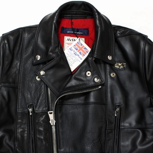 Lewis Leathers x Comme des Garçons 391T Lightning Patchwork Leather Rider Jacket, AD2023, Black, Size 42, view 3