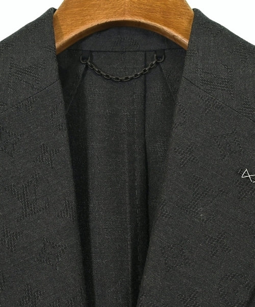 Louis Vuitton FW2023 Embroidered Monogram Jacquard Blazer, Hot Air Balloons and Voyagez Script, Charcoal, Size 46, view 6
