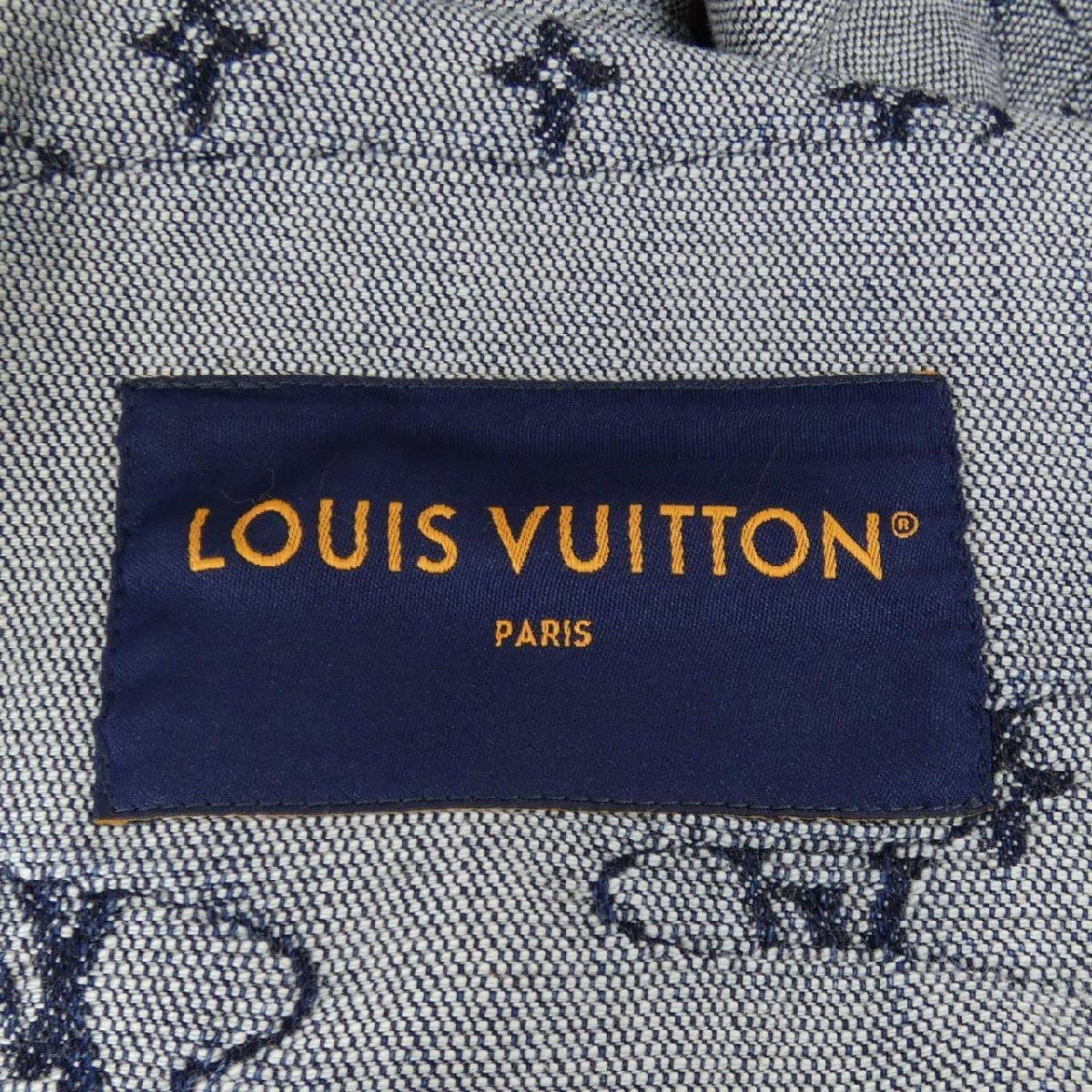Louis Vuitton FW2025 Pharrell x Nigo Monogram Clouds Denim Workwear Blouson, Indigo, Size 52, view 5