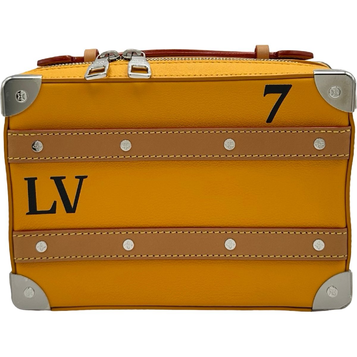 Louis Vuitton Handle Soft Trunk M59669, Saffron Calfskin with Stencilled LV, view 2