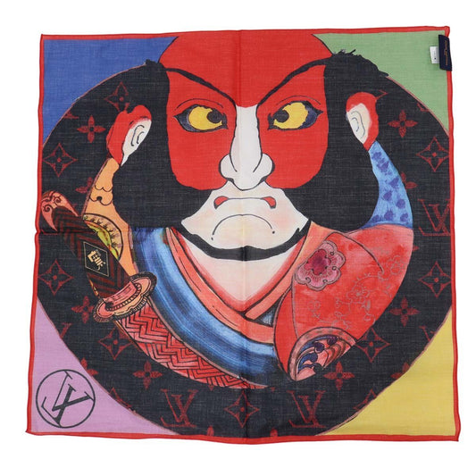 Louis Vuitton × Kansai Yamamoto Bandana Kabuki Stickers MP1948, Cotton, 48 cm, with Box