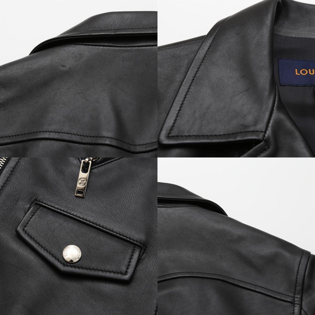 Louis Vuitton × Kansai Yamamoto Sequinned Kabuki Leather Biker Jacket, Black Calfskin, Cruise 2018, Size 36
