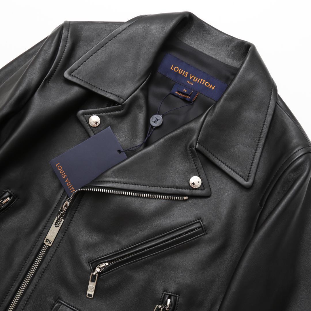 Louis Vuitton × Kansai Yamamoto Sequinned Kabuki Leather Biker Jacket, Black Calfskin, Cruise 2018, Size 36