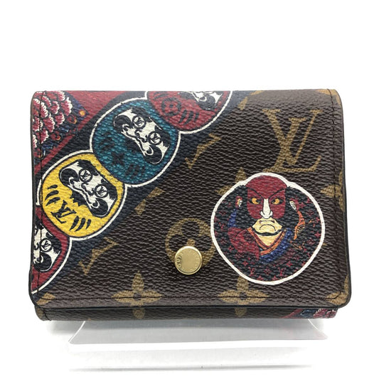 Louis Vuitton × Kansai Yamamoto Portefeuille Victorine M67253, Monogram with Kabuki Stickers, Cruise 2018