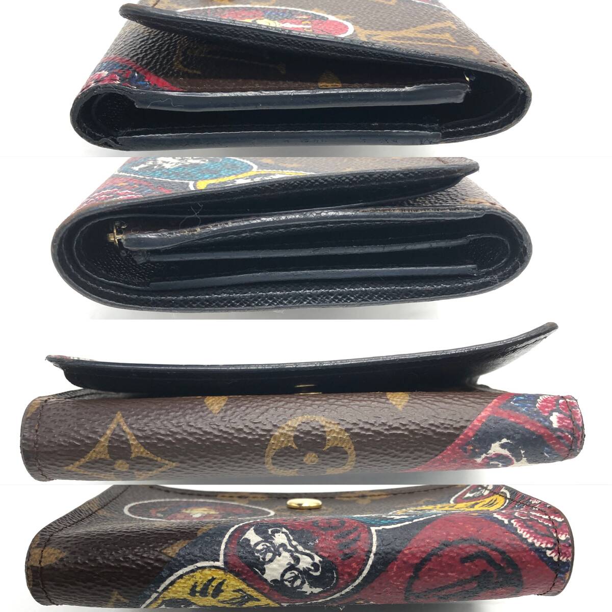 Louis Vuitton × Kansai Yamamoto Portefeuille Victorine M67253, Monogram with Kabuki Stickers, Cruise 2018