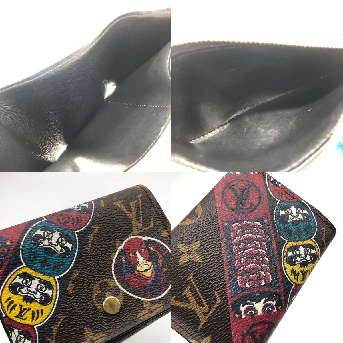 Louis Vuitton × Kansai Yamamoto Portefeuille Victorine M67253, Monogram with Kabuki Stickers, Cruise 2018