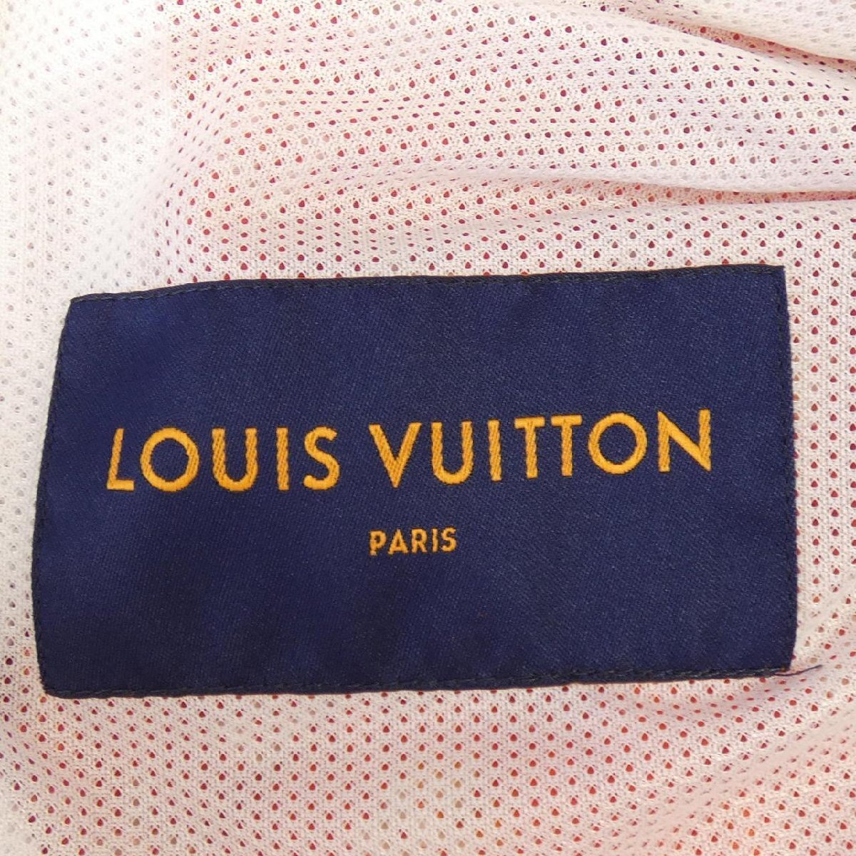Louis Vuitton Monogram Bandana Hooded Windbreaker in ECONYL, Orange and White Tie-Dye, Size 48, view 5