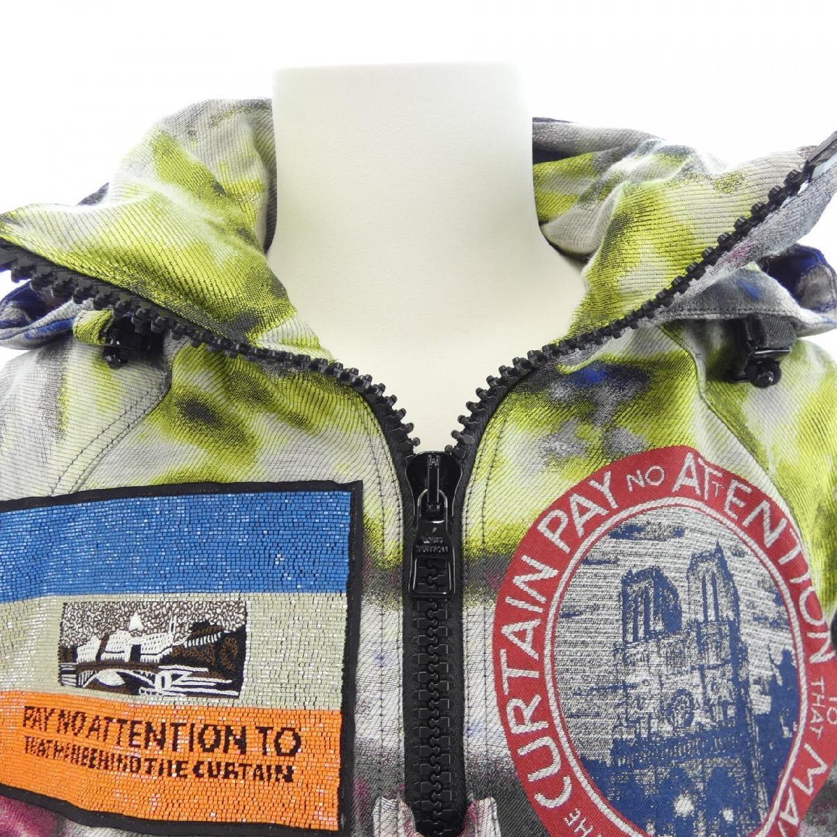 Louis Vuitton SS2019 Virgil Abloh Debut Plain Rainbow Jacquard Anorak with Wizard of Oz Patches, Size 44, view 3