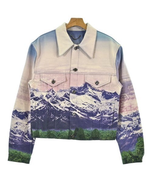 Louis Vuitton SS2022 Virgil Abloh Amen Break Mountain Print Denim Jacket, Lilac and Green, Size 48, view 1
