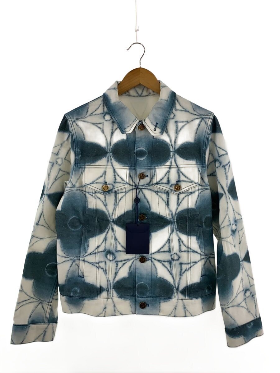 Louis Vuitton SS2023 Monogram Shibori Print Denim Jacket, Indigo on White, Size 44, view 1