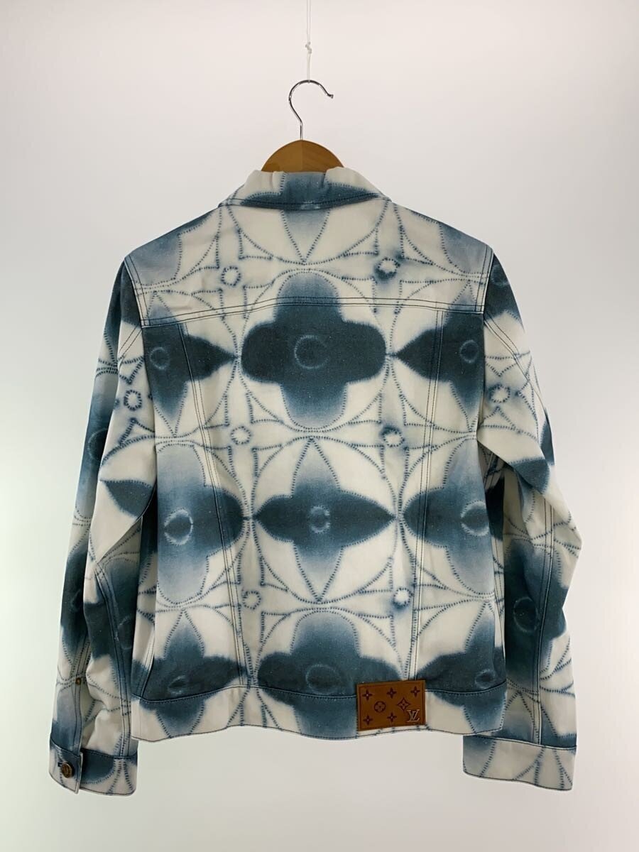 Louis Vuitton SS2023 Monogram Shibori Print Denim Jacket, Indigo on White, Size 44, view 2
