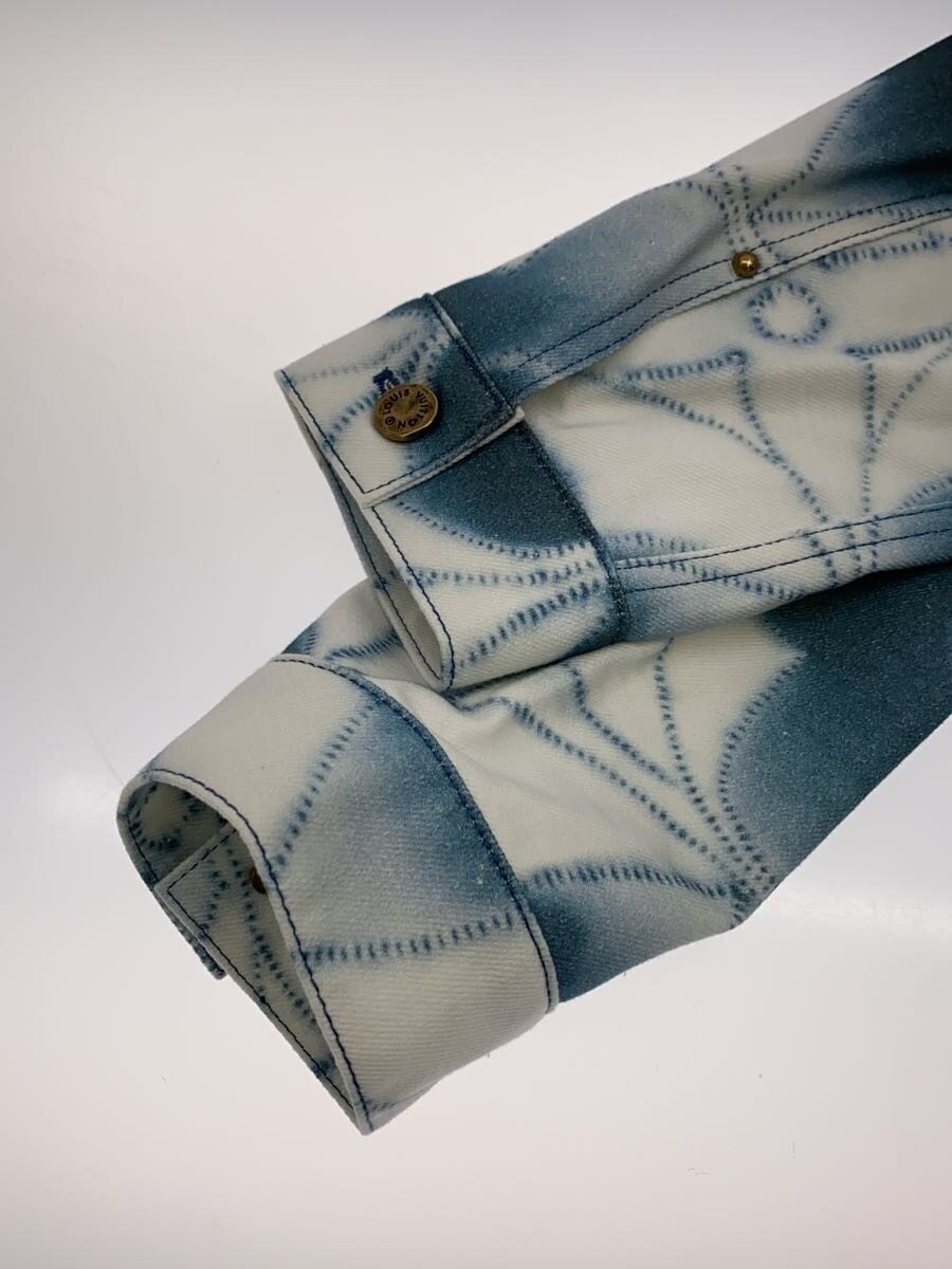 Louis Vuitton SS2023 Monogram Shibori Print Denim Jacket, Indigo on White, Size 44, view 3
