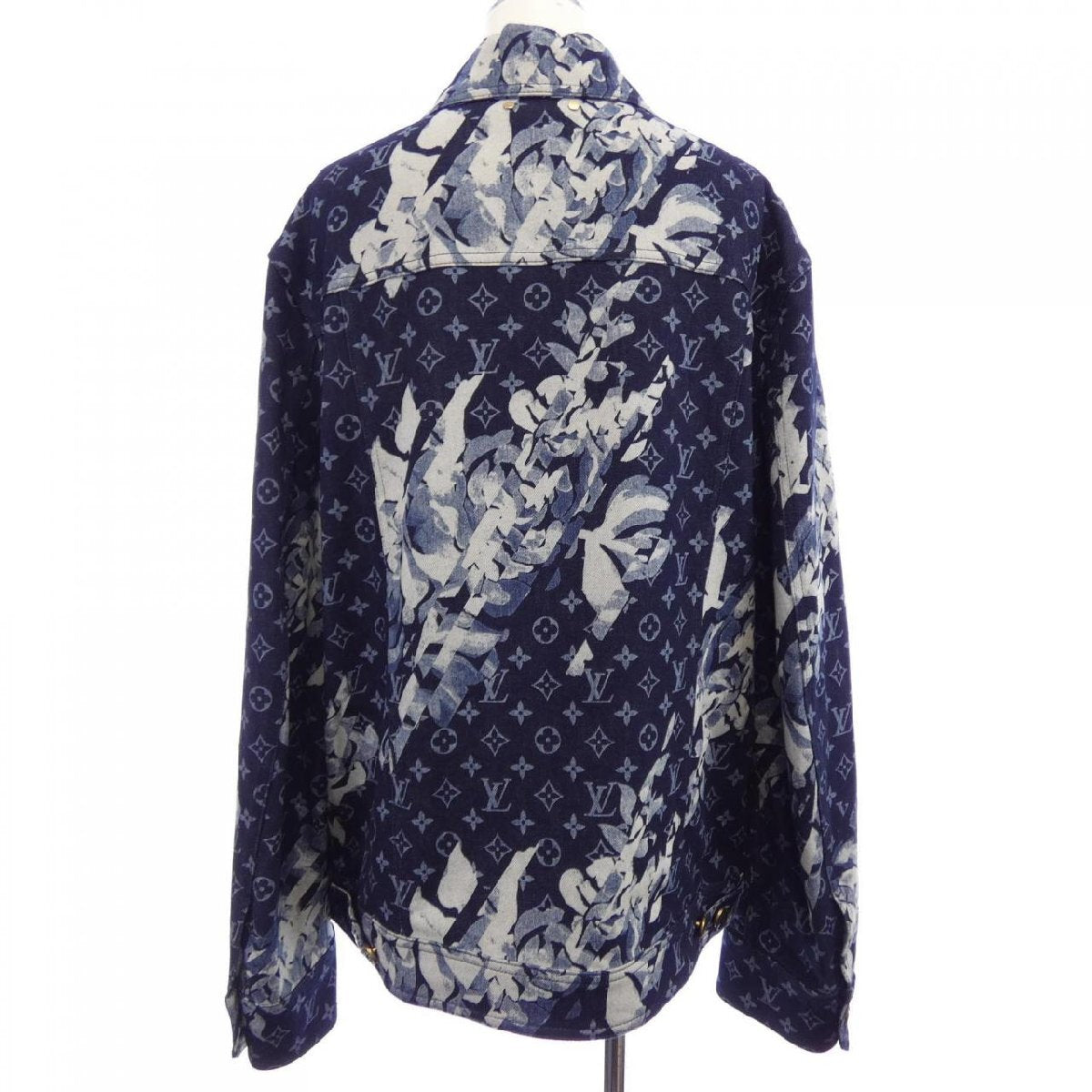 Louis Vuitton SS2024 Pharrell Monogram Printed Denim Jacket, Navy and Bleached Floral, Size 52, view 2