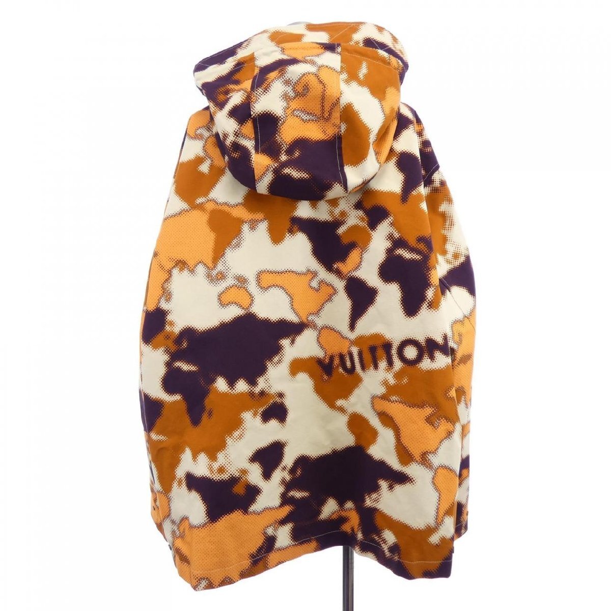 Louis Vuitton SS2024 Pharrell World Map Camouflage Hooded Cotton Parka, Orange and Aubergine, Size 58, view 2