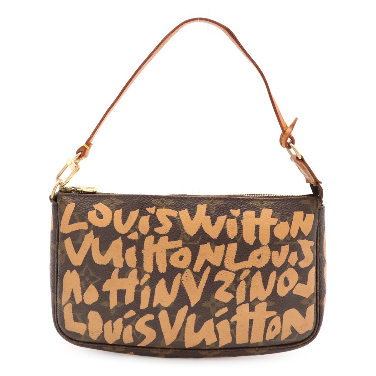 Louis Vuitton × Stephen Sprouse Pochette Accessoires M92193, Peach Graffiti on Monogram, 2001, view 1