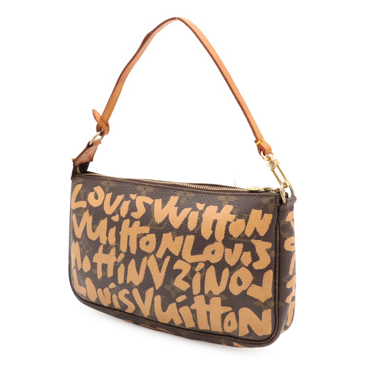 Louis Vuitton × Stephen Sprouse Pochette Accessoires M92193, Peach Graffiti on Monogram, 2001, view 2