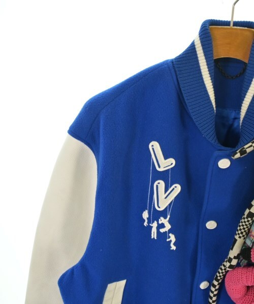 Louis Vuitton Virgil Abloh Marionette LV Varsity Jacket with Crochet Flamingo, Royal Blue and Ivory, Size 48, view 4
