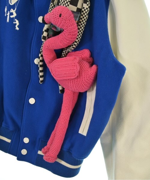 Louis Vuitton Virgil Abloh Marionette LV Varsity Jacket with Crochet Flamingo, Royal Blue and Ivory, Size 48, view 6