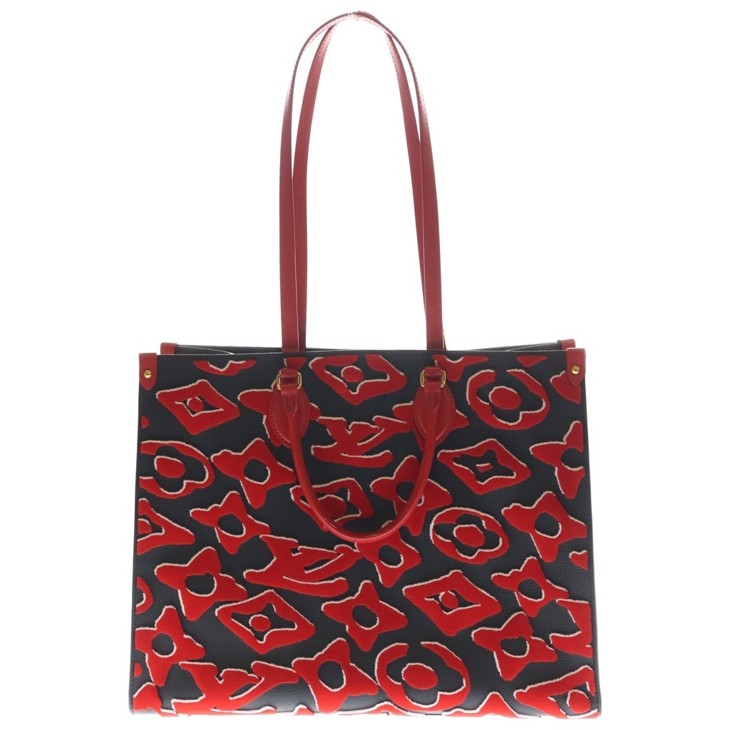 Louis Vuitton x Urs Fischer OnTheGo GM M45562, Tufted Monogram in Black and Red, Box and Dust Bag, view 1