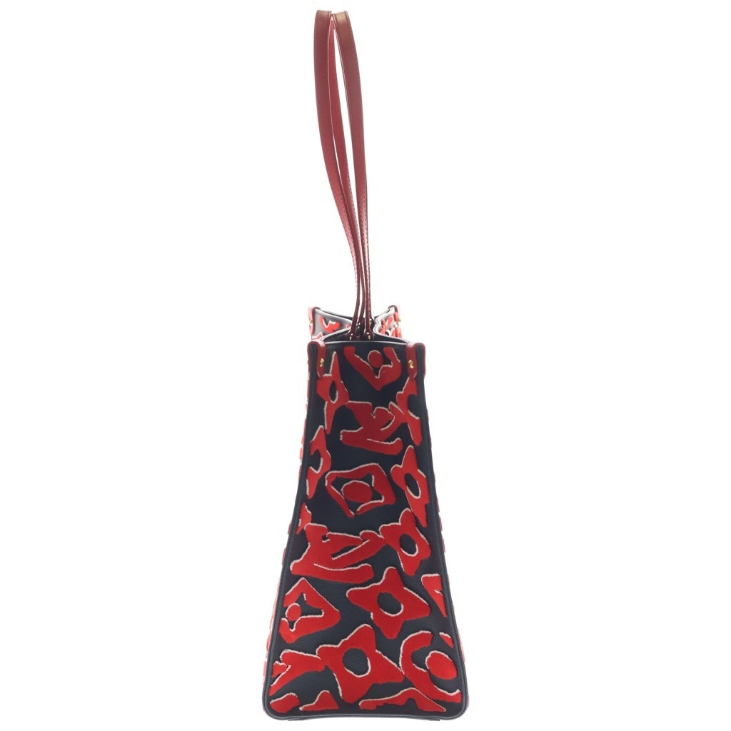 Louis Vuitton x Urs Fischer OnTheGo GM M45562, Tufted Monogram in Black and Red, Box and Dust Bag, view 3