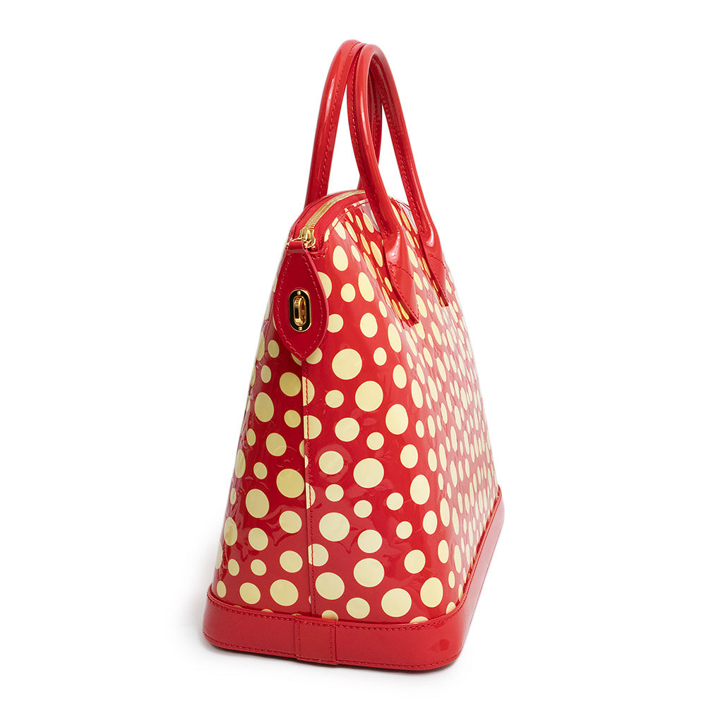 Louis Vuitton × Yayoi Kusama Lockit MM M91423, Vernis Dots Infinity, Red, 2012, view 4