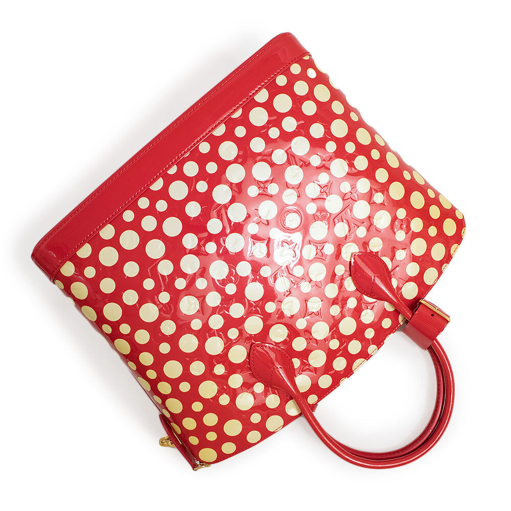 Louis Vuitton × Yayoi Kusama Lockit MM M91423, Vernis Dots Infinity, Red, 2012, view 6