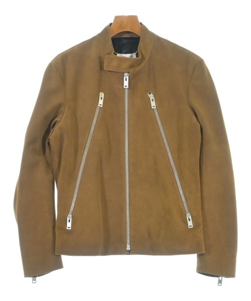 Maison Margiela 5-Zip Suede Leather Jacket, Tan Brown, Quilted Lining, Size 44, Made in Italy, view 1