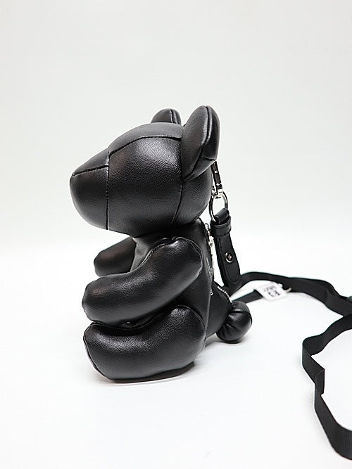 Maison Mihara Yasuhiro Dolls Bear Mini Mini Bag in Black Sheepskin, Teddy Form, Crossbody Strap, New with Tags, view 2