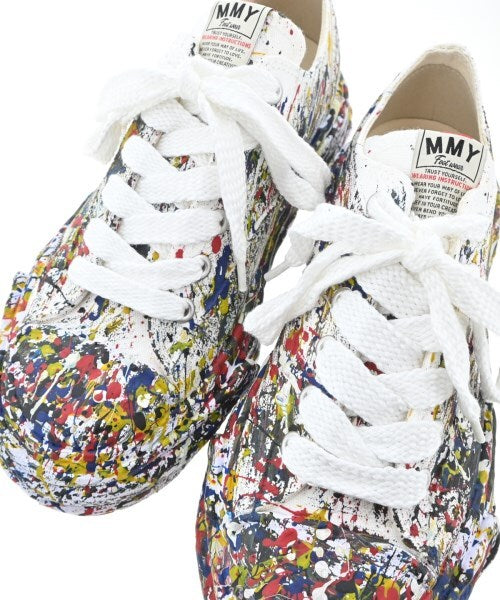 Maison Mihara Yasuhiro Original Sole Paint-Splatter Canvas Low-Top Sneakers, White Multicolour, EU 42 / JP 27, view 4