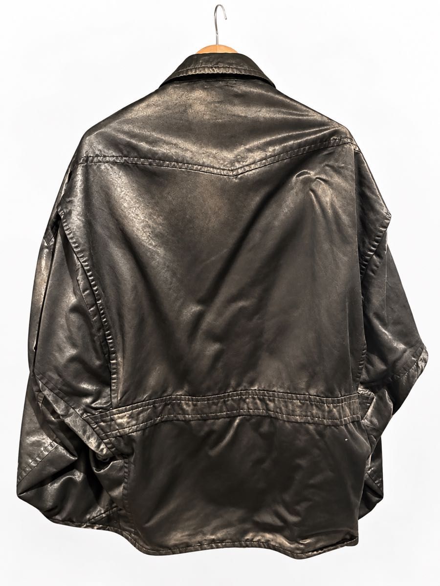 Maison Mihara Yasuhiro SS2024 Satin Riders Jacket, Vintage-Finish Black, Size 44, view 2