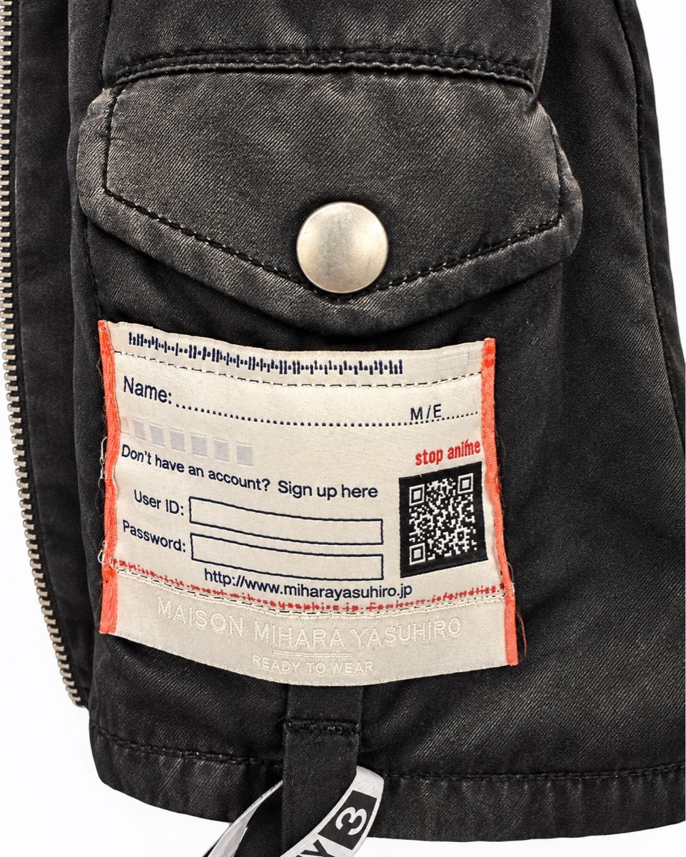 Maison Mihara Yasuhiro SS2024 Satin Riders Jacket, Vintage-Finish Black, Size 44, view 7