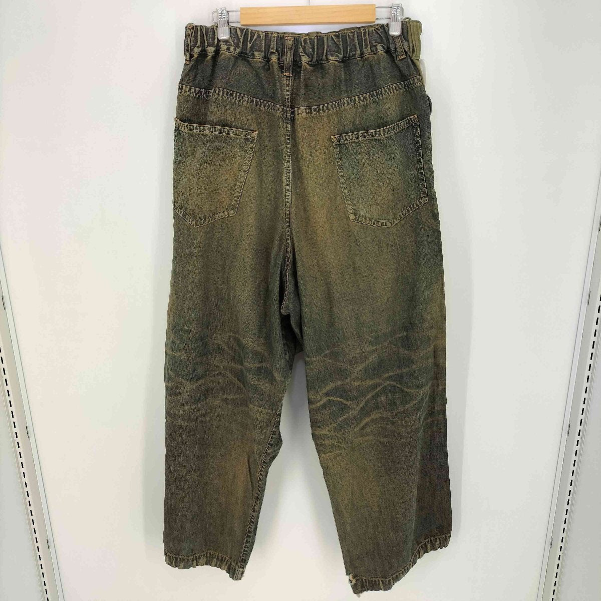 Maison Mihara Yasuhiro SS2025 Shorts Combined Jeans, Olive Cargo over Rust-Wash Denim, Size 46, view 2