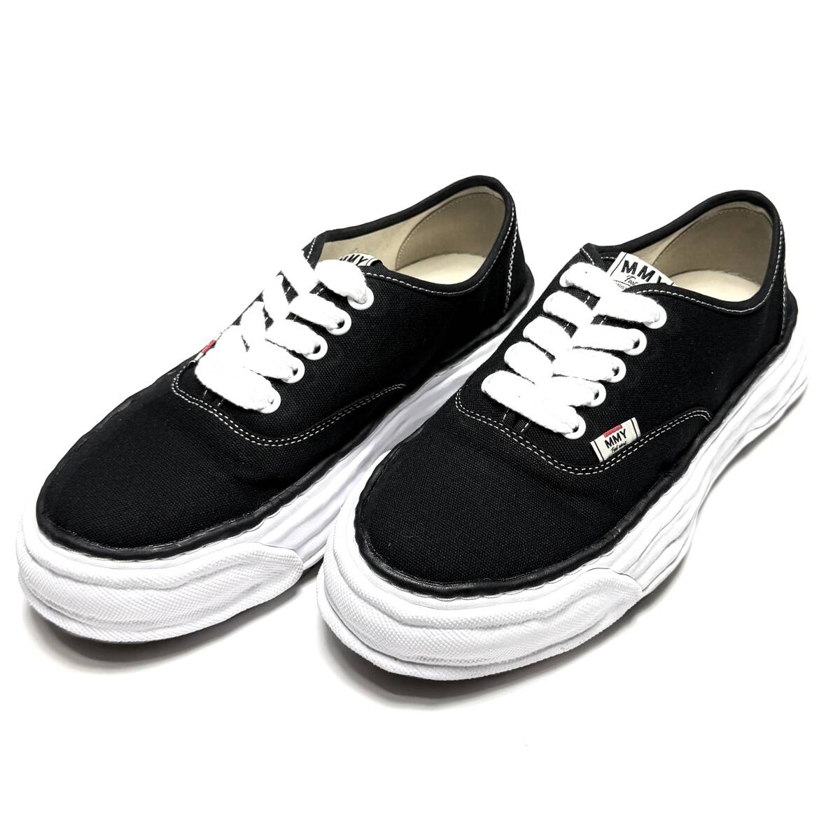 Maison Mihara Yasuhiro SS2026 Baker 26 OG Sole Canvas Low-Top Sneakers, Black and White, EU 44 / JP 29, Boxed, view 2