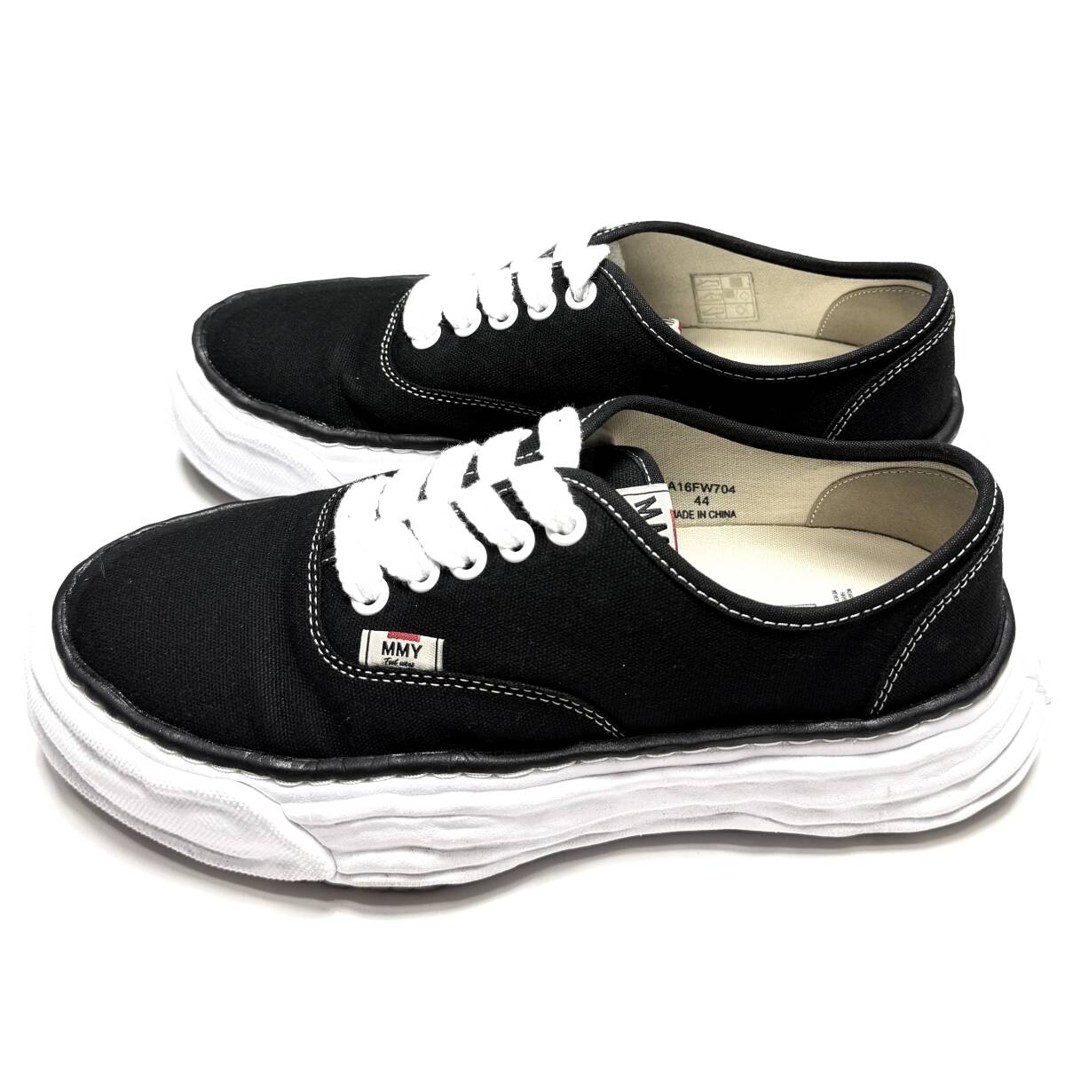 Maison Mihara Yasuhiro SS2026 Baker 26 OG Sole Canvas Low-Top Sneakers, Black and White, EU 44 / JP 29, Boxed, view 5