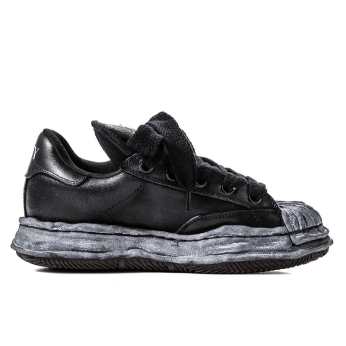 Maison Mihara Yasuhiro SS2026 Blakey OG Sole Brushed Low Sneakers, Black/Black, EU 42 / JP 26.5 cm, New, view 2