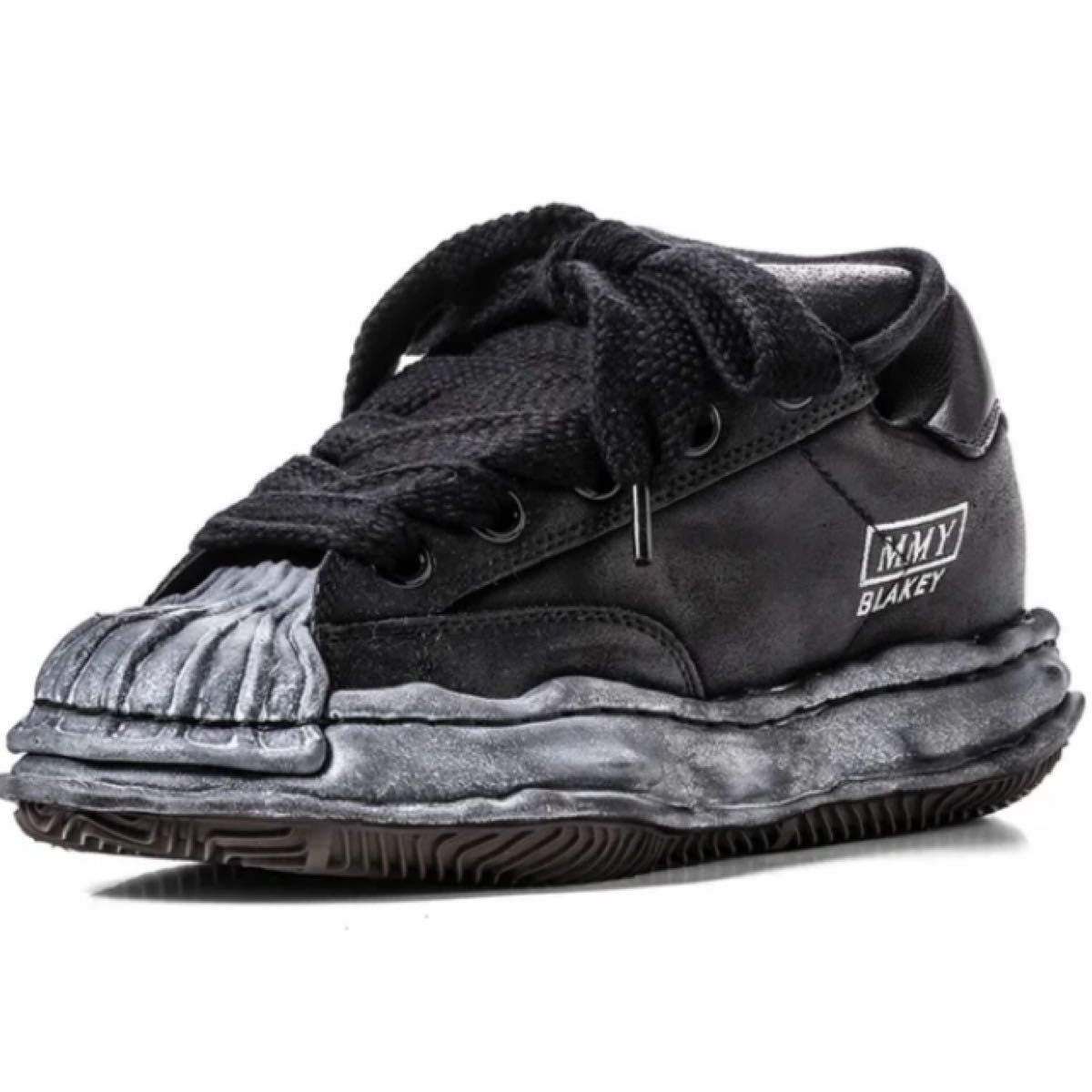 Maison Mihara Yasuhiro SS2026 Blakey OG Sole Brushed Low Sneakers, Black/Black, EU 42 / JP 26.5 cm, New, view 3
