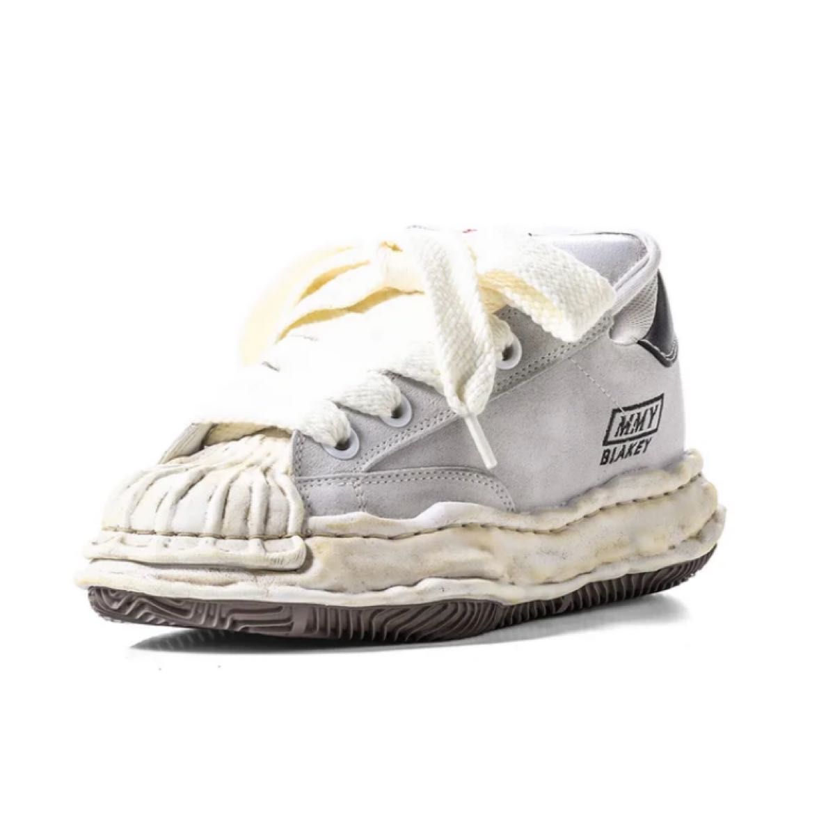 Maison Mihara Yasuhiro SS2026 Blakey OG Sole Brushed Suede Low Sneakers, Light Grey, EU 43 / JP 27.5 cm, New, view 1