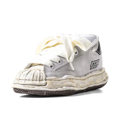 Maison Mihara Yasuhiro SS2026 Blakey OG Sole Brushed Suede Low Sneakers, Light Grey, EU 43 / JP 27.5 cm, New, view 1