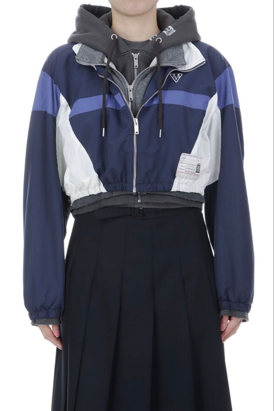 Maison Mihara Yasuhiro SS2026 Triple Layered Nylon Parka, Navy and Ivory, Size 38, New with Tags, view 1